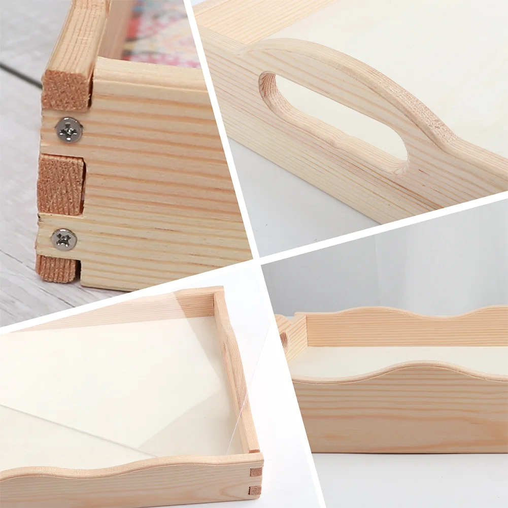 DIY Cross Wooden 5D Diamond Painting Tray Art Craft with Handles for Home Decor