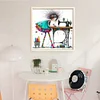 Sewing Machine Girl-11CT Stamped Cross Stitch 40*40cm/15.75*15.75in