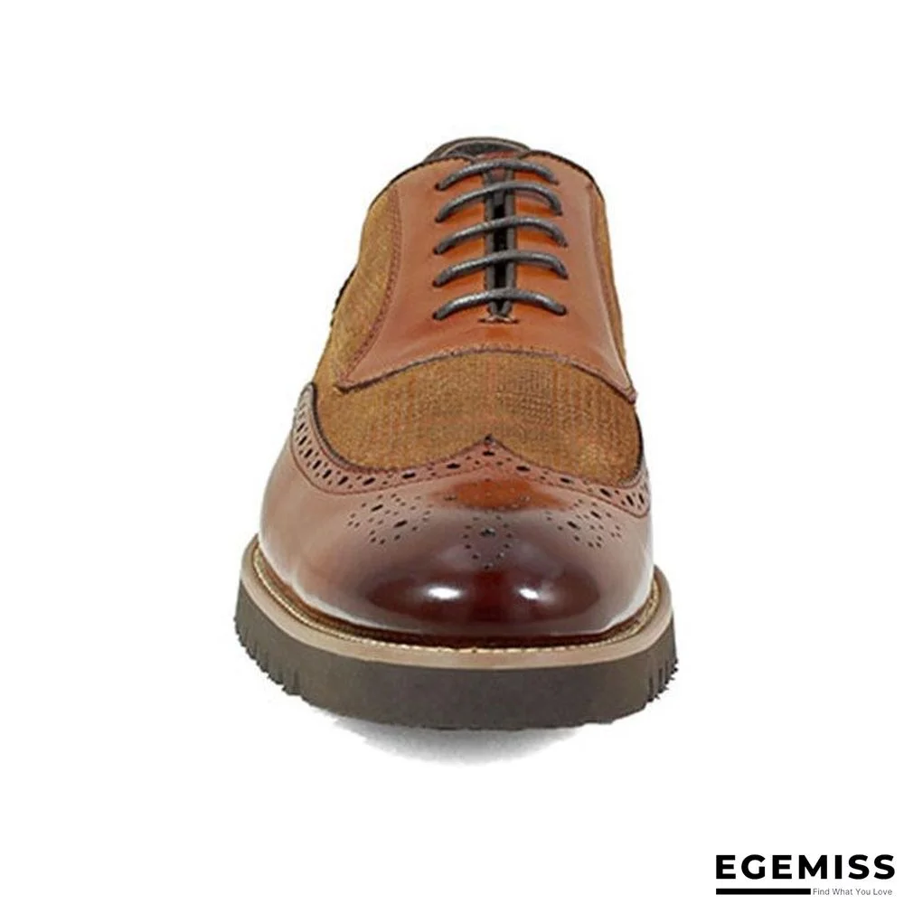 Men's Fashion Lattice Spliced Leather Brogue Shoes | EGEMISS