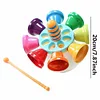 Colorful Percussion Rattle Hand Bell Children's Musical Instrument Toys Children's Baby Early Education Music Toys