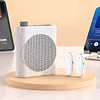Voice Amplifier with Dual Lavalier Lapel Clip BT Microphone Portable Speaker Megaphone for Streaming Class Speech Meeting Yoga Guides