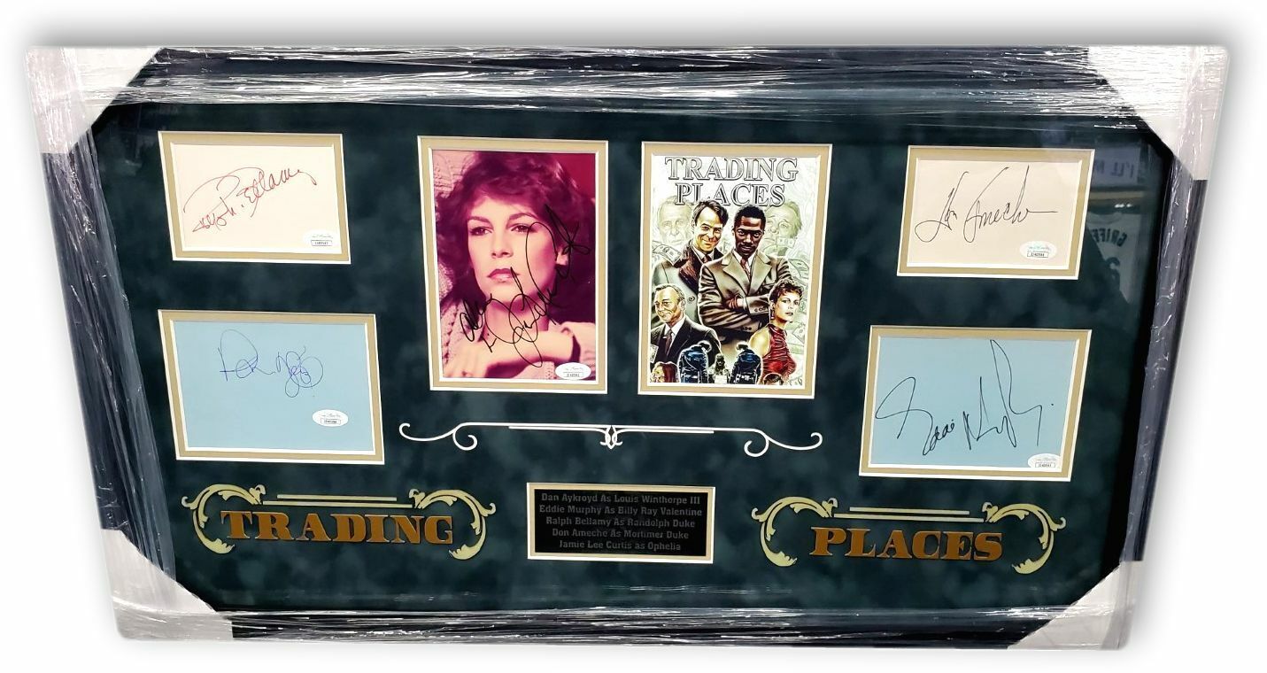 Eddie Murphy Dan Akroyd Jamie Lee Curtis Trading Places Cast Signed Collage JSA