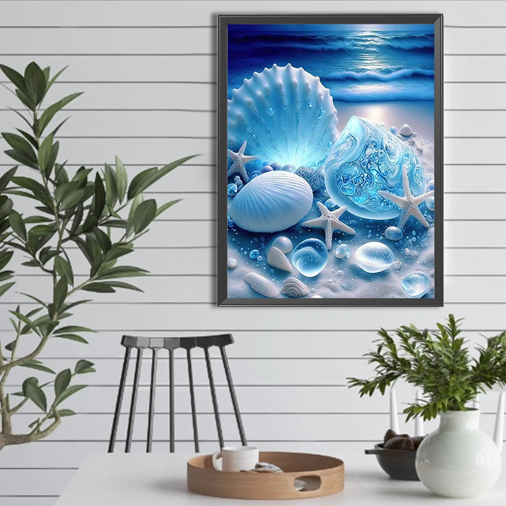 Diamond Painting - Full Round Drill - Coastal Blue Shell(Canvas|30*40cm)