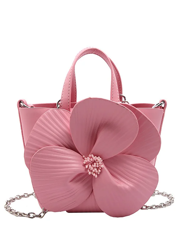 Split-Joint Pleated Flower Shape Tote Bags Handbags Crossbody Bags Bags