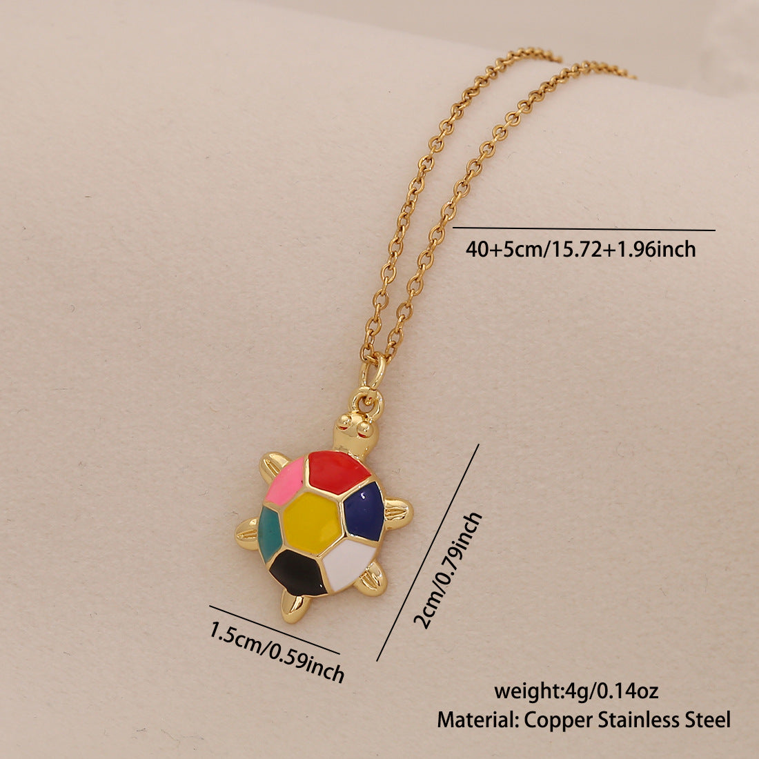 Oil Dripping Conch Starfish Pendant Necklace Beach Holiday Metal Stainless Steel Necklace N1555