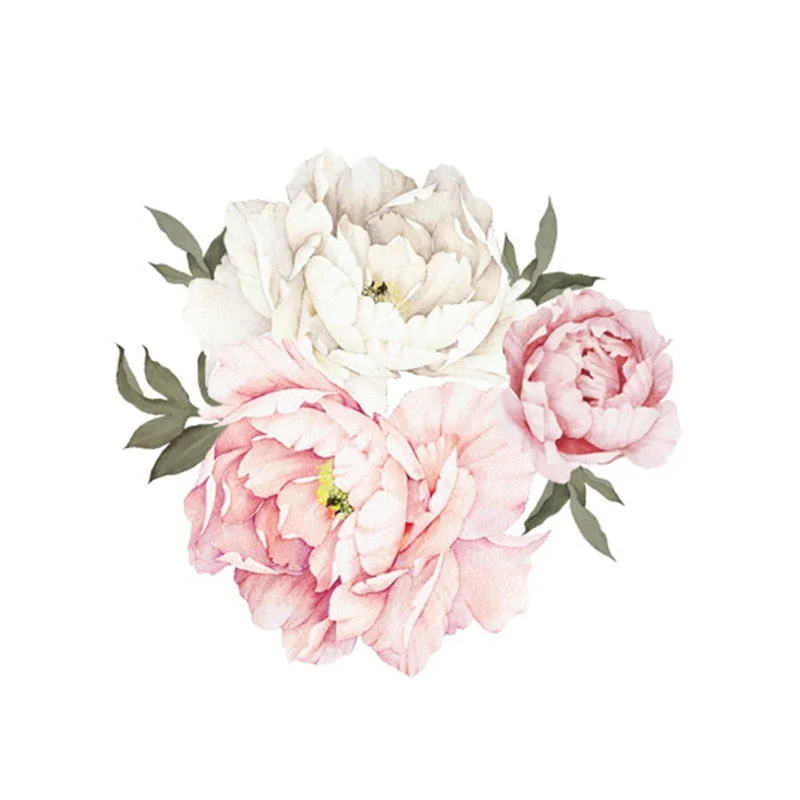 Watercolor Pink Flowers Wall Stickers for Kids Room Baby Nursery Wall Decals Pink Flower for Girl Room Home Decoration Decor PVC