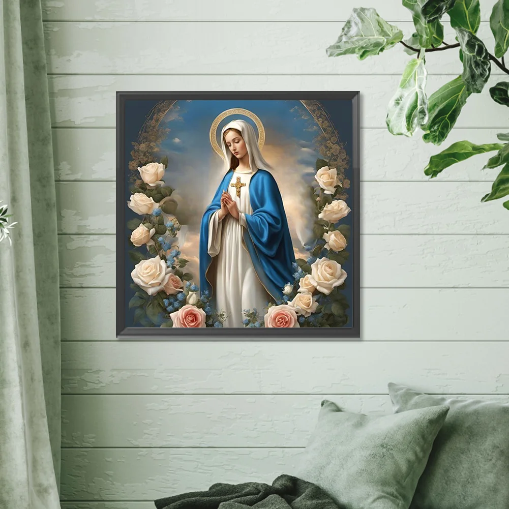 Diamond Painting - Full Round Drill - Virgin Mary(Canvas|30*30cm)