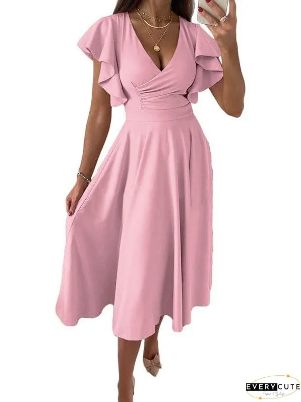 Party Dress with Flutter Sleeves