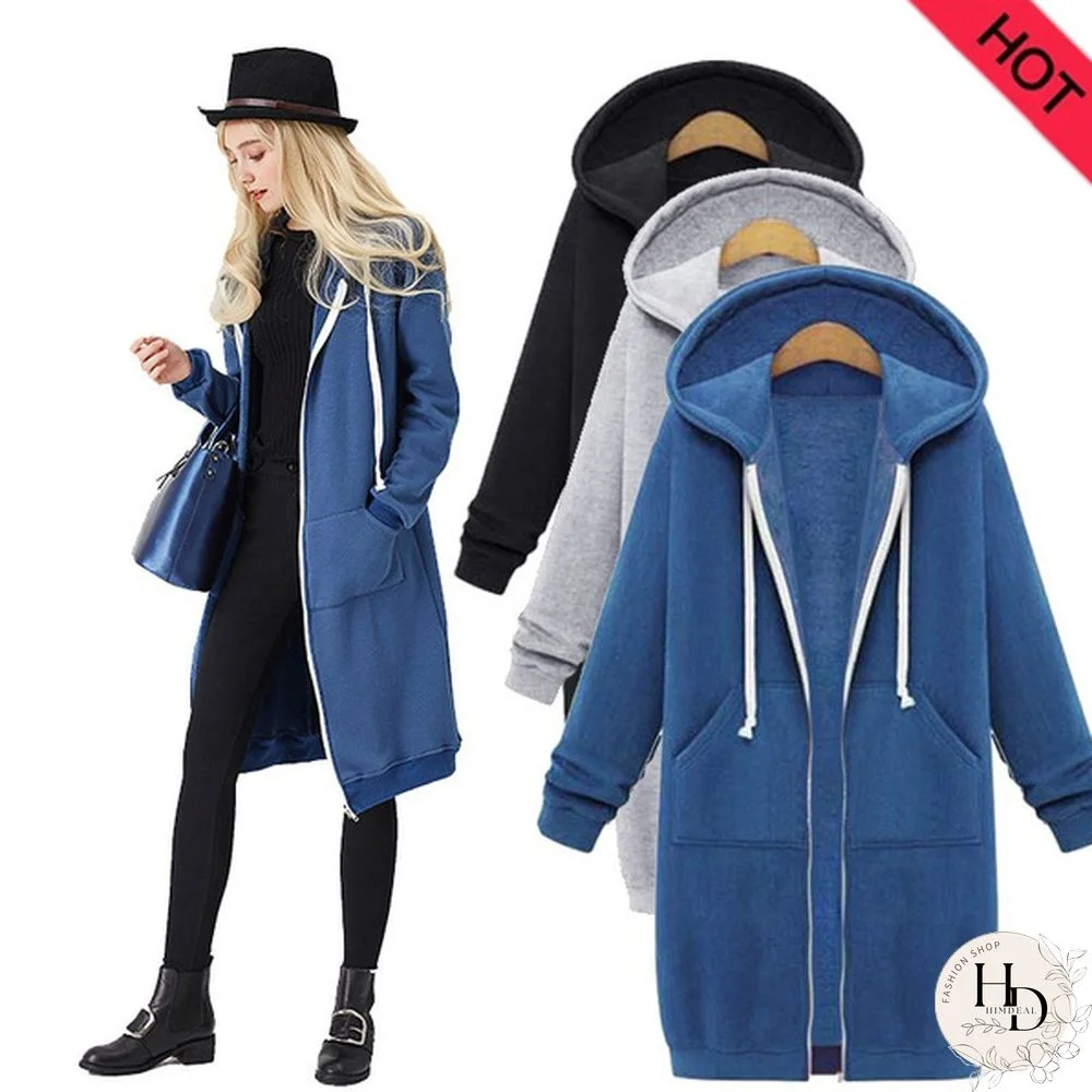 Plus Size Autumn Winter Women Cardigan Extra Long Thicken Velvet Jacket Loose Hoodie Coat