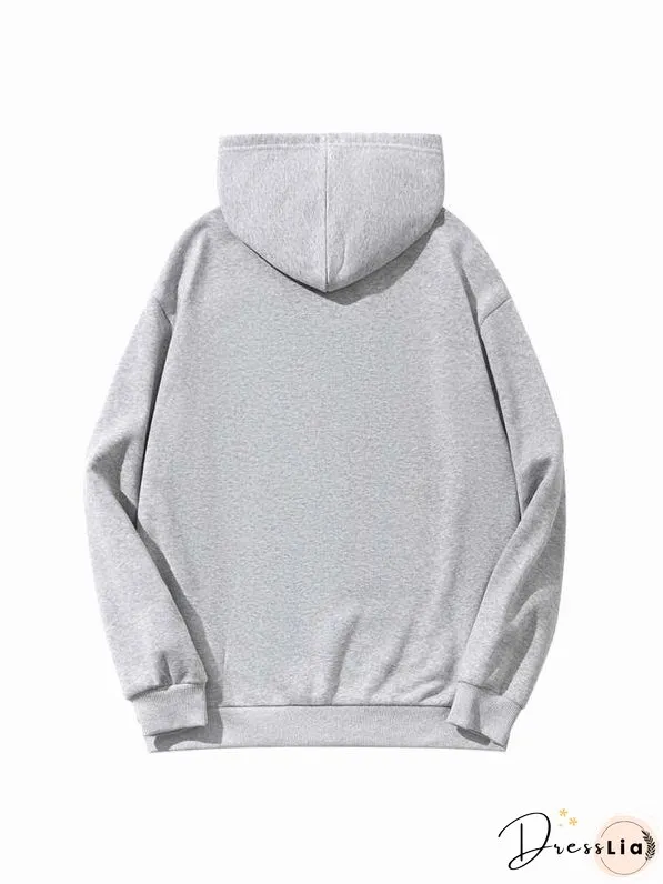 Kangaroo Pocket Drawstring Hoodie for Women