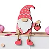 Wooden Valentines Gnome Figurines Decoration with Dangling Legs for Home Office