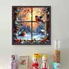 Birds By Window In Winter-11CT Stamped Cross Stitch 45*45cm/17.72*17.72in tapestrymarket
