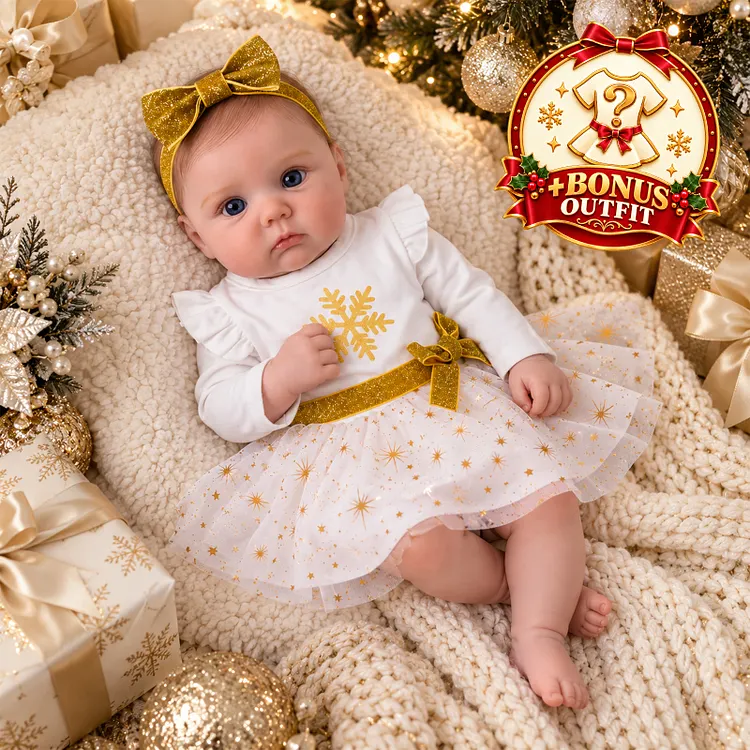 Babeside Sage 12''/16" Silicone Reborn Baby Doll &ndash; Christmas Girl Doll with Snowflake Dress Holiday Gift