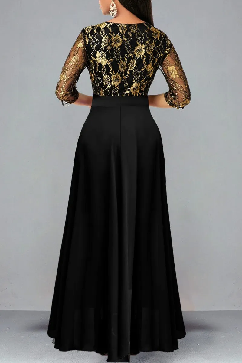 SHORT V NECK EMBROIDERED DRESS PATCHWORK PANORAMA