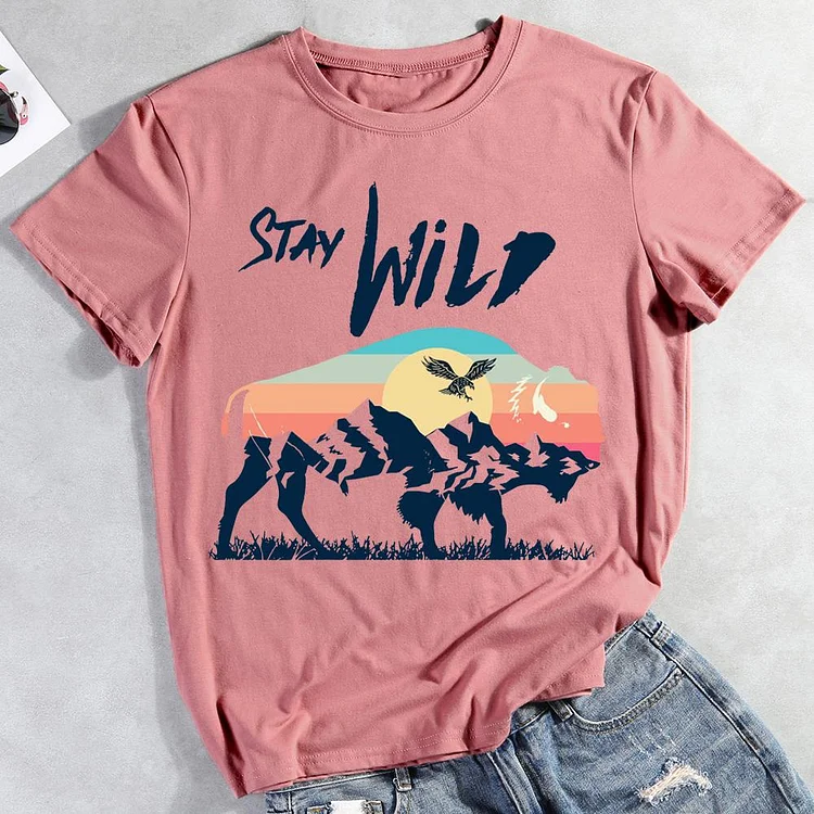 AL™  Stay wild Hiking Tees -011997-Annaletters