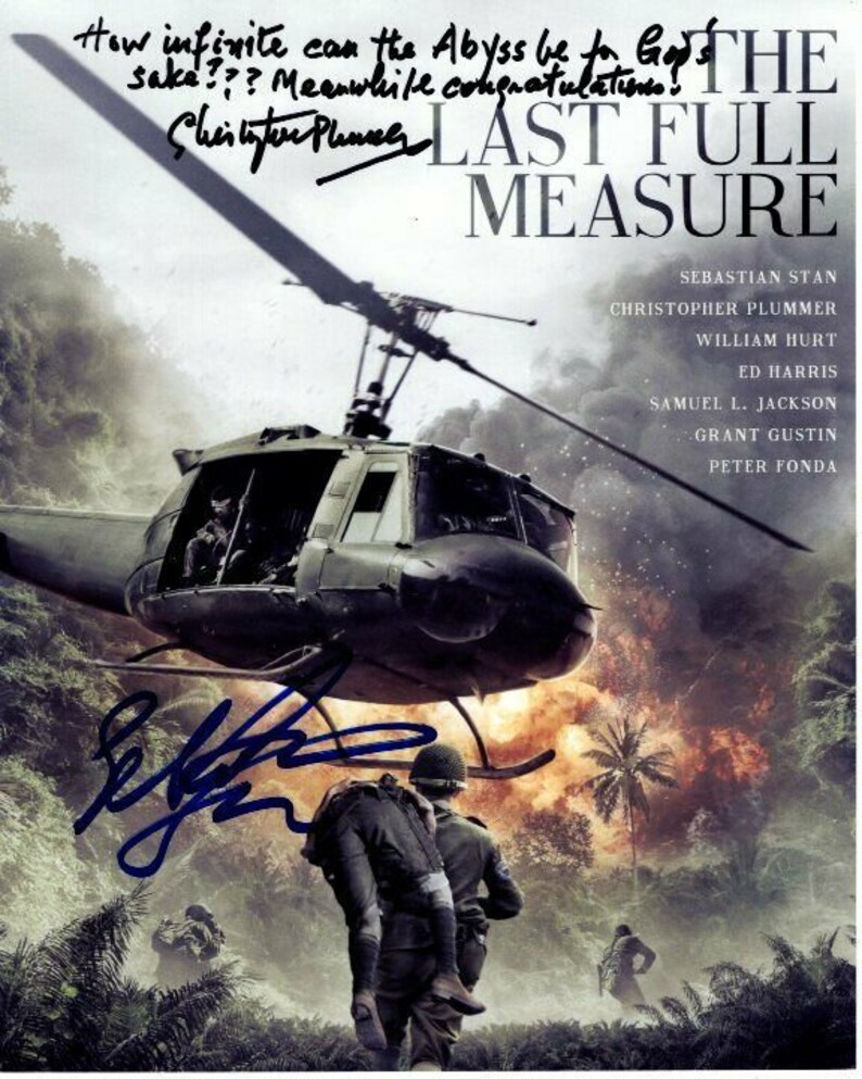 Christopher plummer and sebastian stan signed the last full measure 8x10 Photo Poster painting