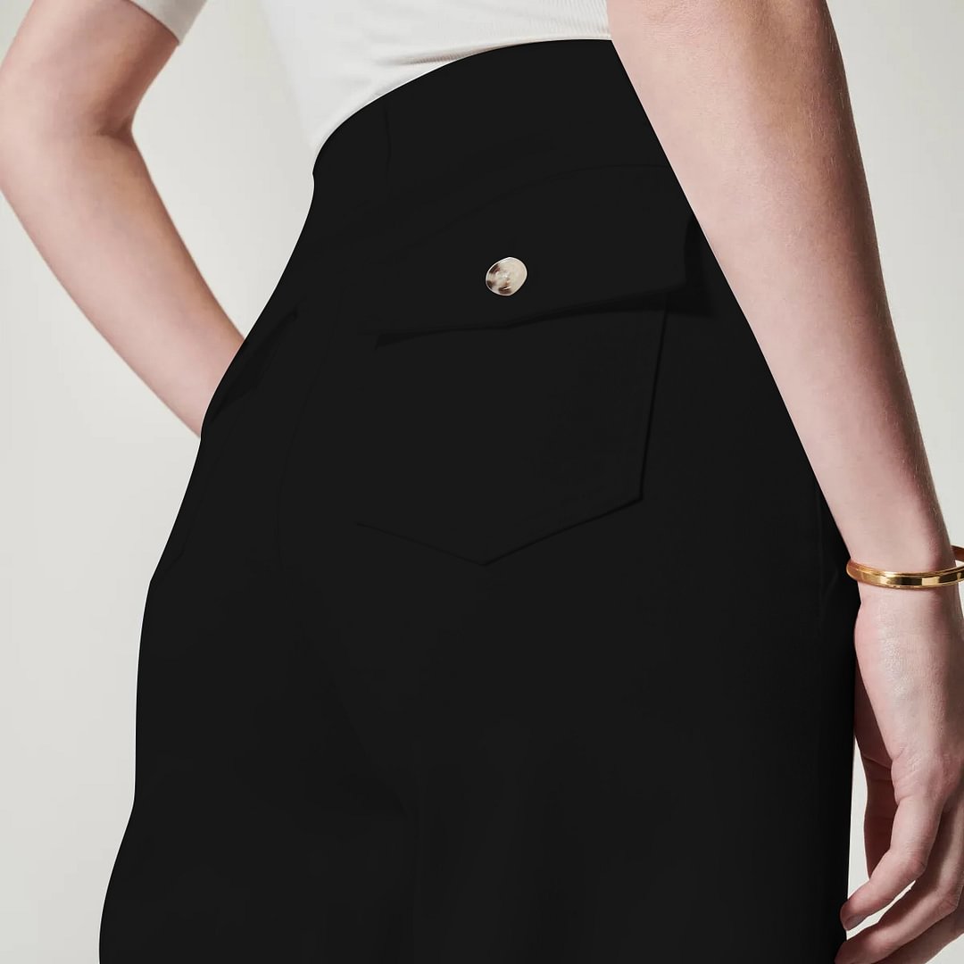 Stretch Twill Cropped Wide Leg Pant