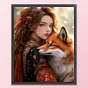 Girl And Fox - 11CT Stamped Cross Stitch - 40*50cm