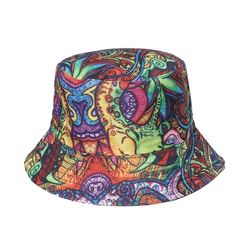 Unisex Minimalist Skull Sewing Flat Eaves Bucket Hat
