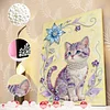 DIY Pearl Painting Kitten for Home Wall Decor with Frame(40x30cm)