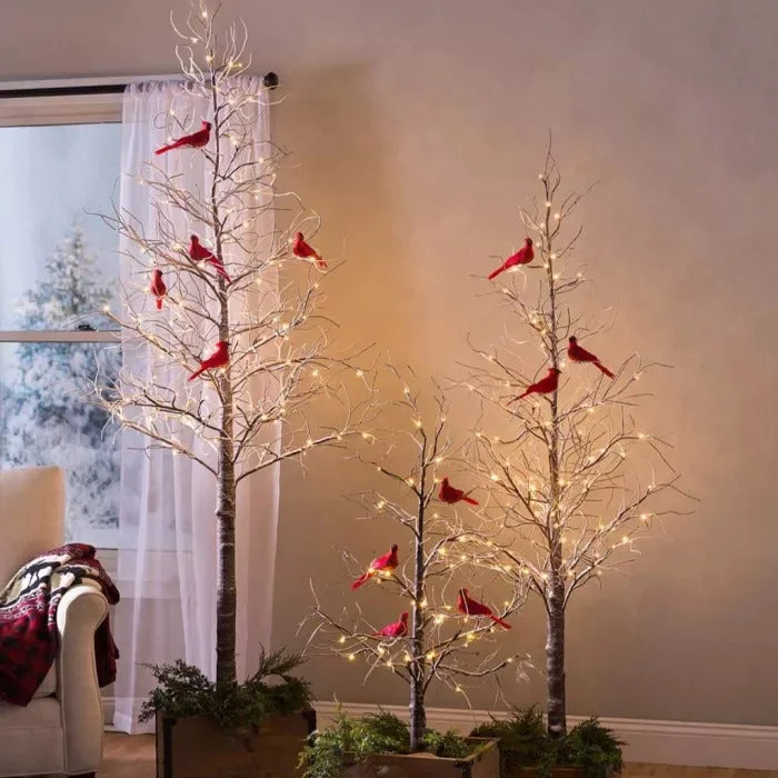 Clip-On Cardinal Christmas Tree Ornaments