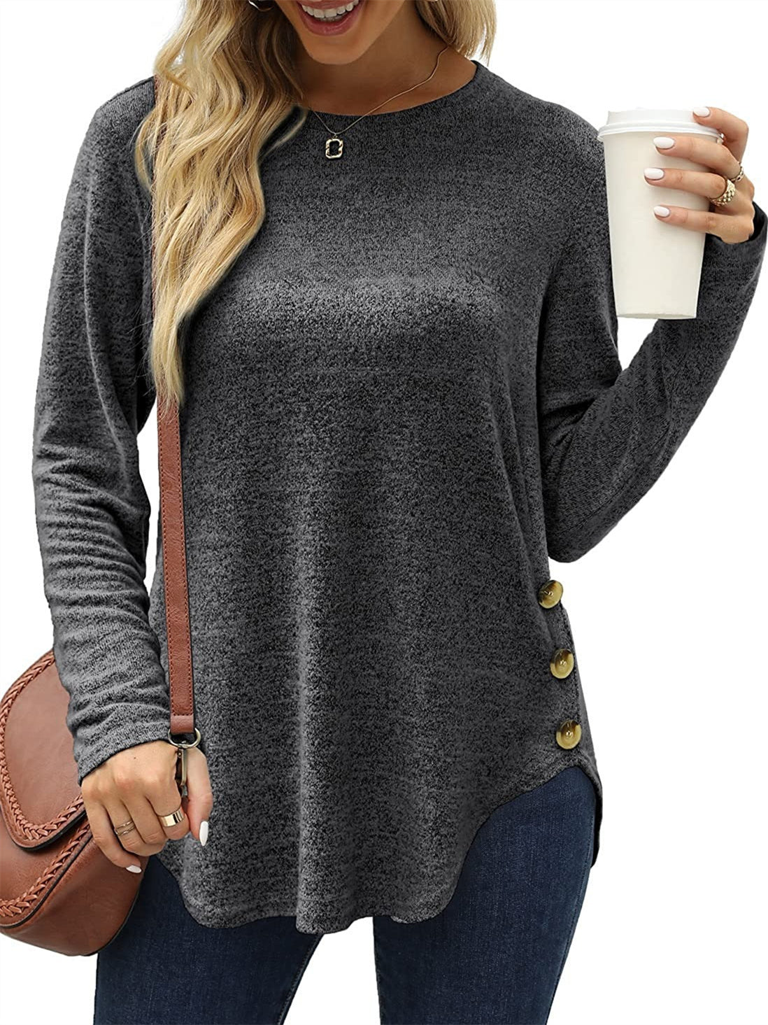 Women Long Sleeve V-neck Graphic Floral Printed Top