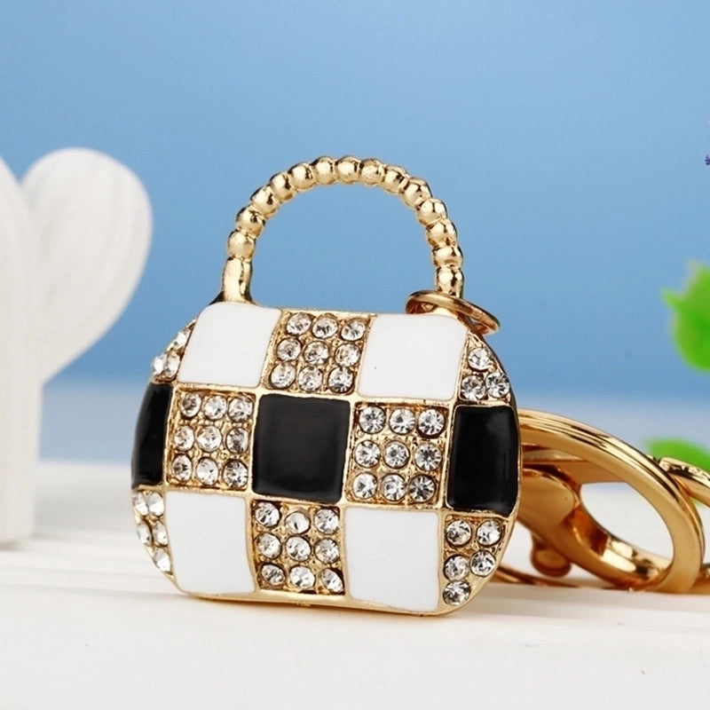 Elegant Korean Style Bag Metal Inlay Rhinestones Women’s Bag Pendant Keychain