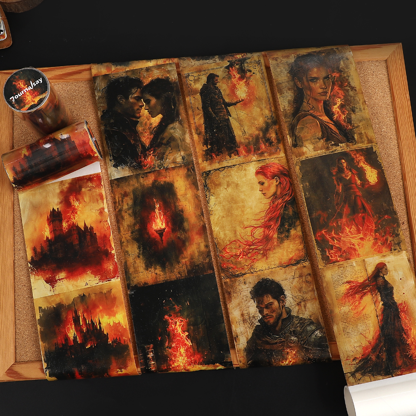 와시 테이프 - 80mm*207cm 빈티지 엘리멘탈 페어 매직 캐릭터