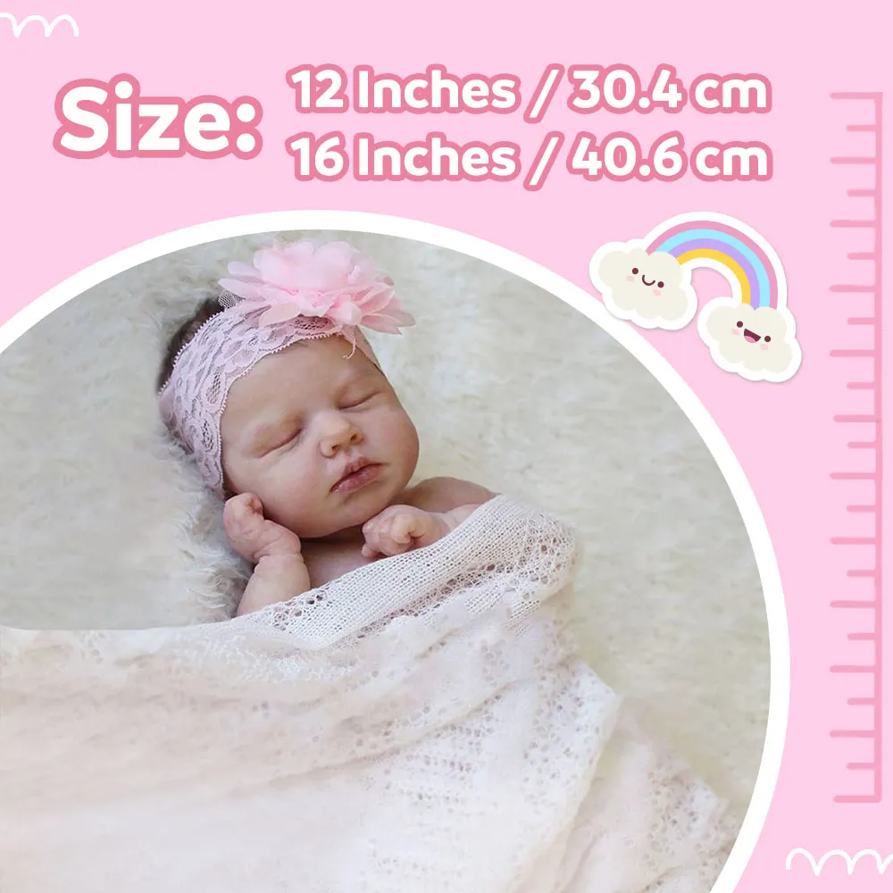 16" Flexible Waterproof Full Solid Silicone Reborn Baby Ollie