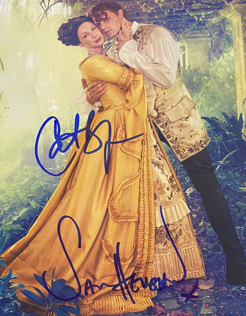 Outlander Sam Heughan & Caitriona Balfe signed Autographed 8x10 Color Photo Poster painting