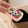 2Pcs 5d bricolage thème animal diamant peinture boîte de médecine cas strass (panda)