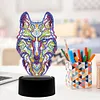DIY Diamond Painting 7 Color Night Light Lamp Home Decoration Ornament Gift Kit(Wolf)