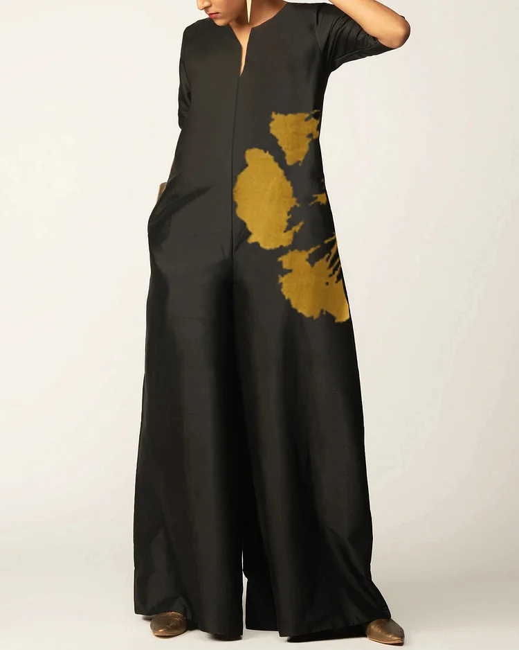 Long printed loose jumpsuit
