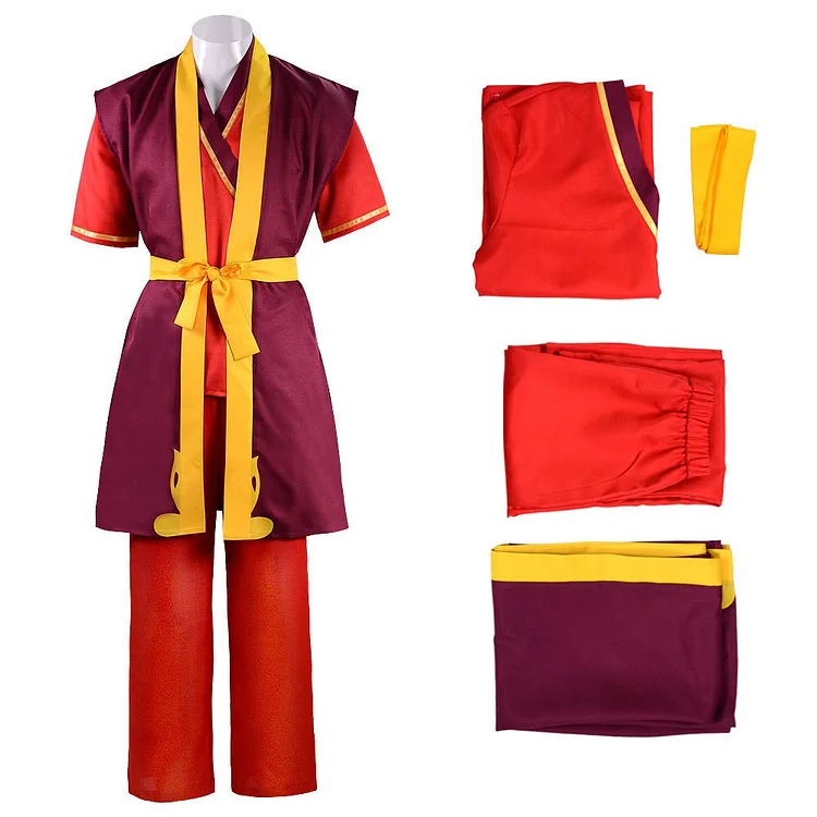 Avatar: The Last Airbender Zuko Red Set Outfits Cosplay Costume Halloween Carnival Suit