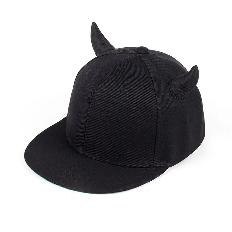 Cattle Horn Hip-hop Hat Men Women Cotton Punk Horn Baseball Cap Snapback Caps With Horns Outdoor Sport Sun Visor Baseball Hats