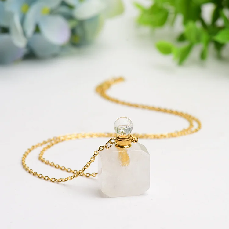 Crystal Necklace with Perfume Bottle