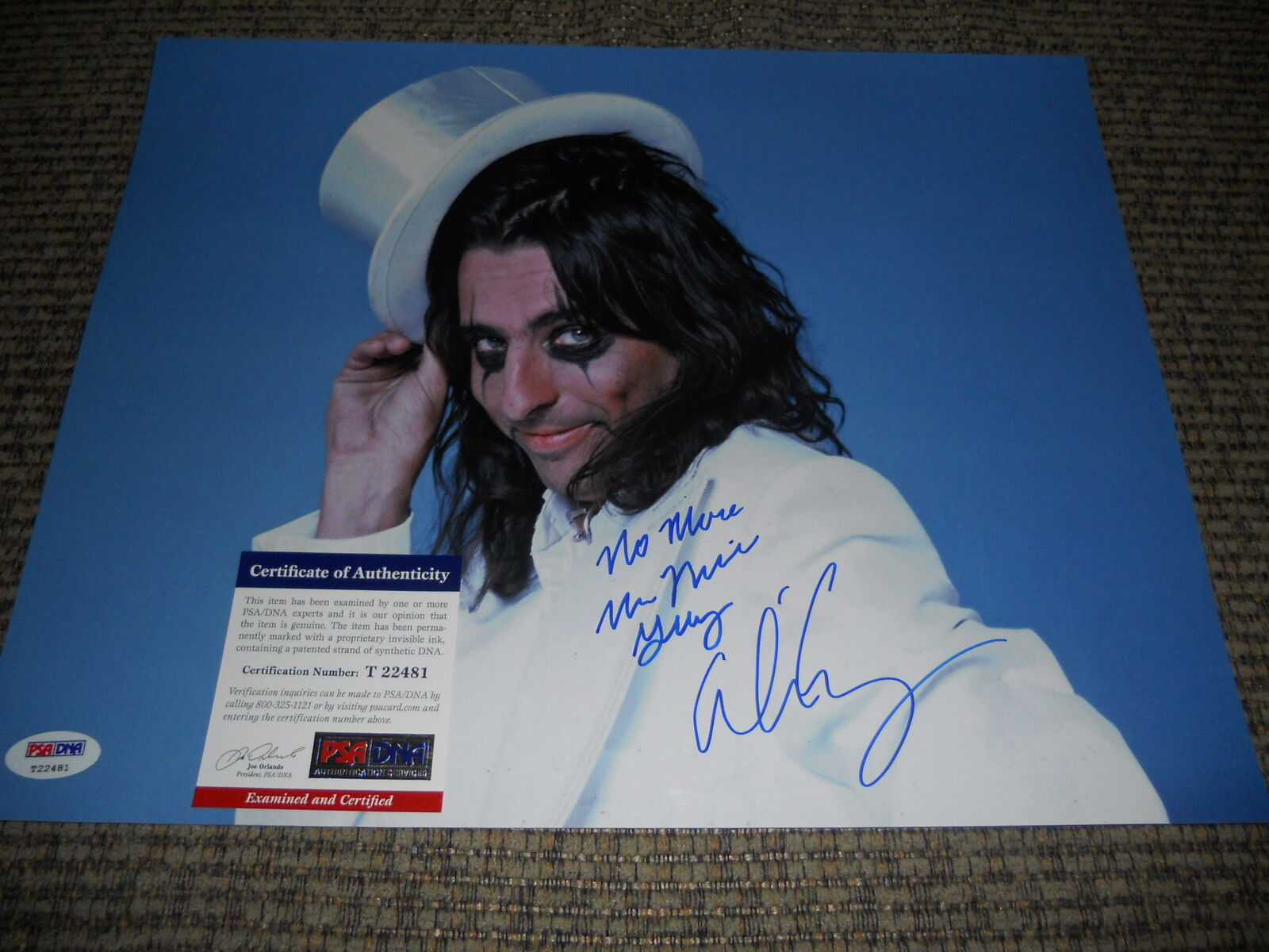 Alice Cooper Signed Autograph11x14 Photo Poster painting PSA Certified #6 With Lyrics Added F1