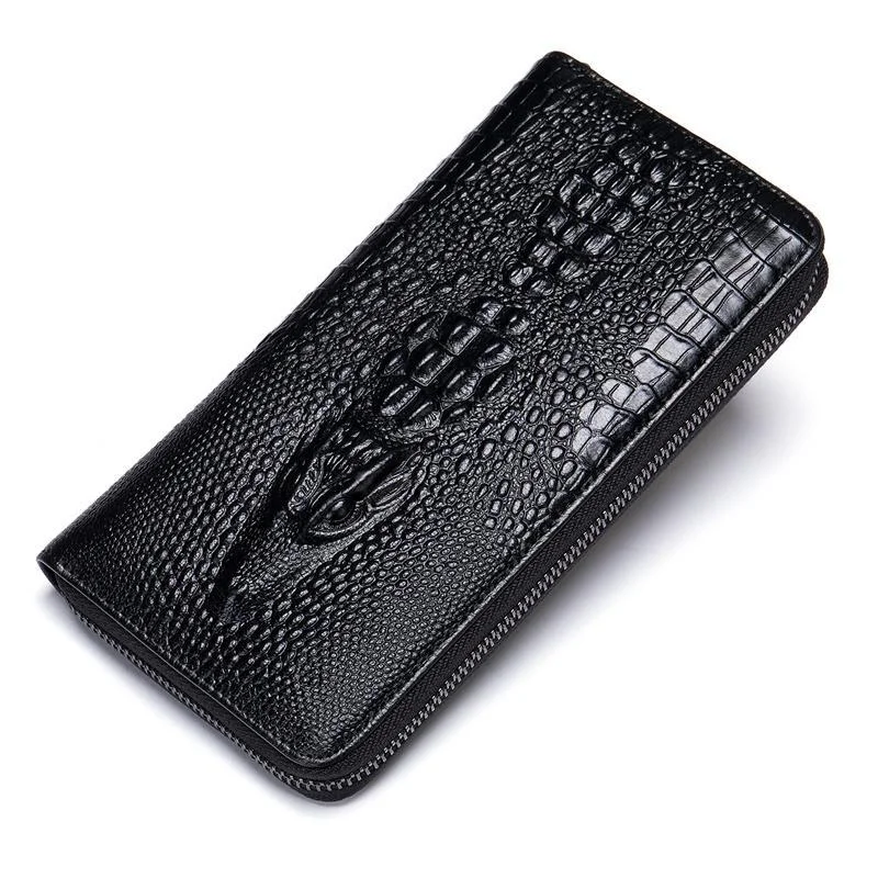 Trendy Leather Crocodile Embossed Design Business Casual Wallet