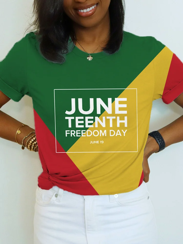 Juneteenth Colorblock Art Print T Shirt