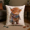 Highland Cow Pillow Cover Kit with Pattern 11CT Stamped Cross Stitch Pillowcase 45*45cm