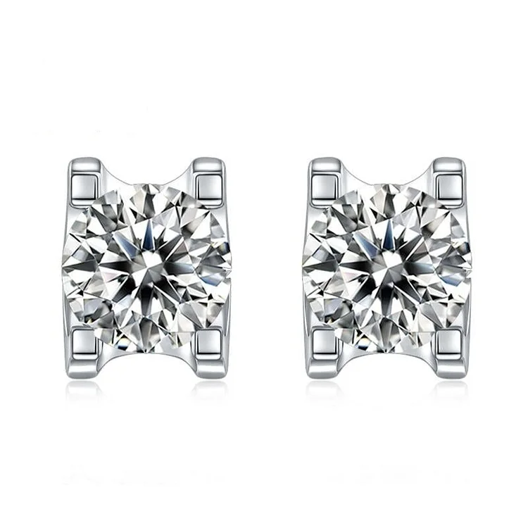 0.5Ct Moissanite Stud Sterling Silver 925 Round Earring