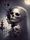 (40*60cm)Halloween Skull Girl - Full Round Drill Diamond Painting