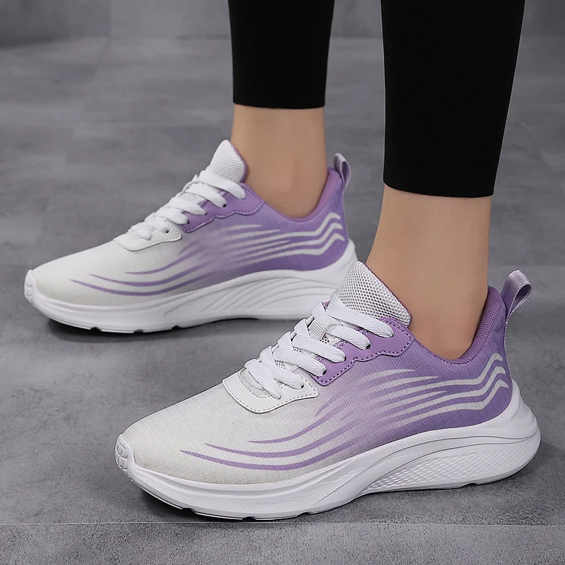 LookYno - Lightweight Breathable Mesh Walking Shoes Lace Up Sneakers for Women