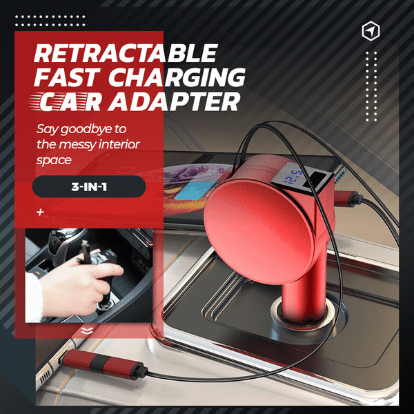 Bazeec™3-in-1 Retractable Fast Charging Car Adapter (🔥BUY 2 FREE SHIPPING)