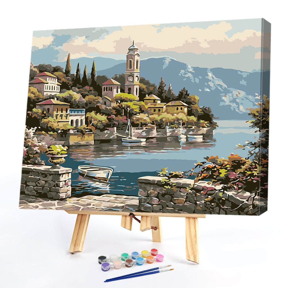

40*50CM Paint By Numbers-Lake House, 501 Original