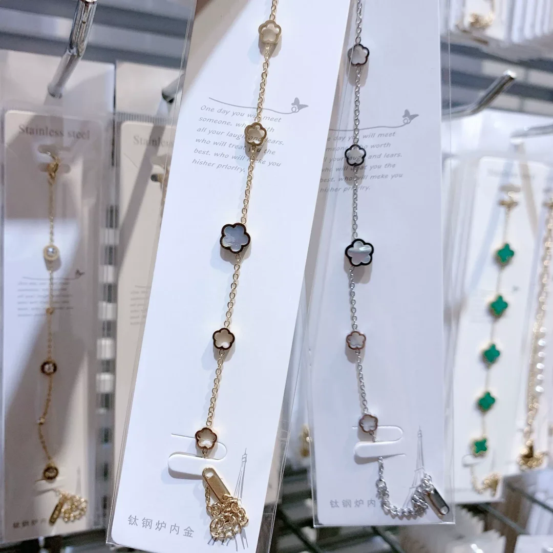 Flower Titanium Gold Plated Bracelet