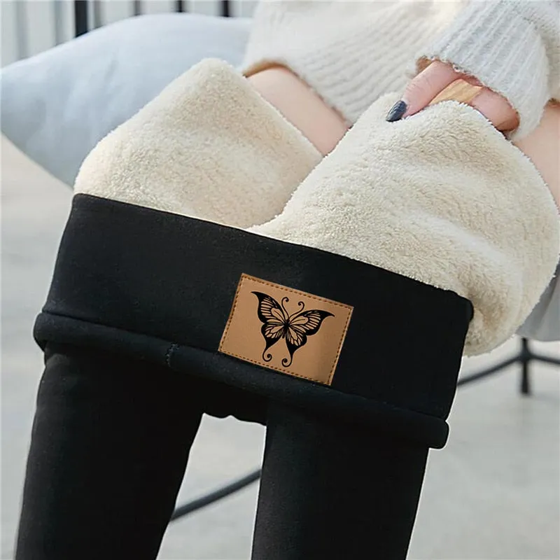 Winter Warm Leggings Women Velvet Hight Waist Solid Color Streetwear Long Pants Stretchy Casual Comfortable Thicken Leggings