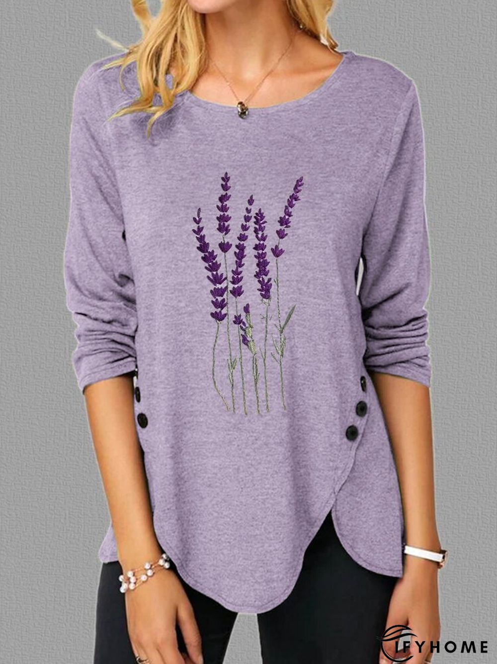 Casual Long Sleeve Crew Neck T-shirt | IFYHOME