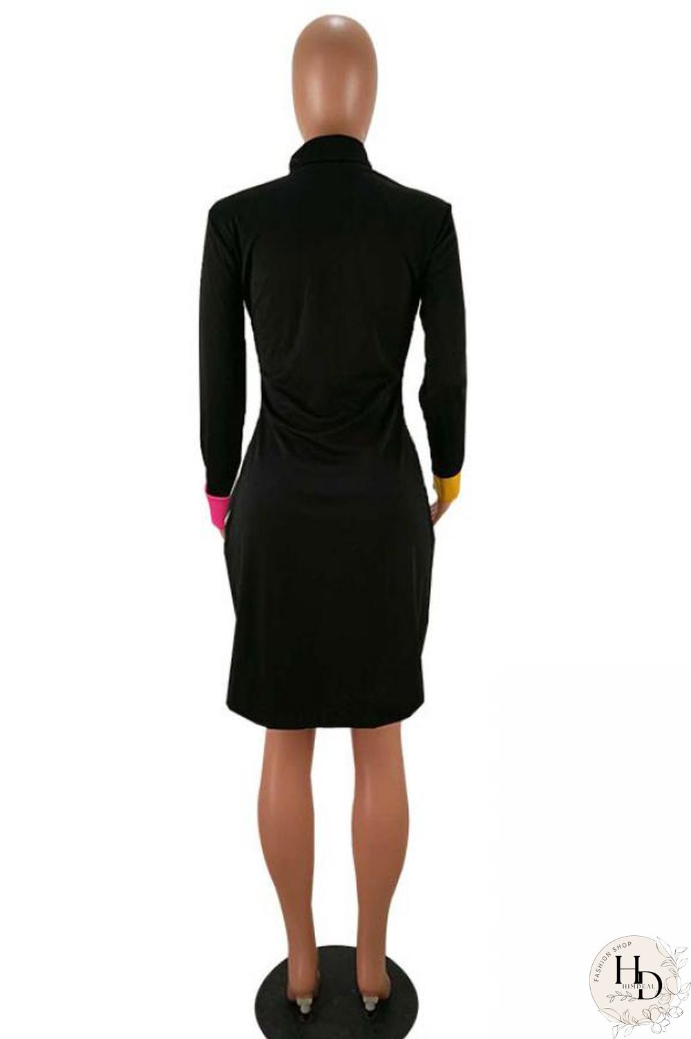 White Polyester Casual Sexy Fashion Cap Sleeve Long Sleeves Turndown Collar A-Line Knee-Length Patchwork P