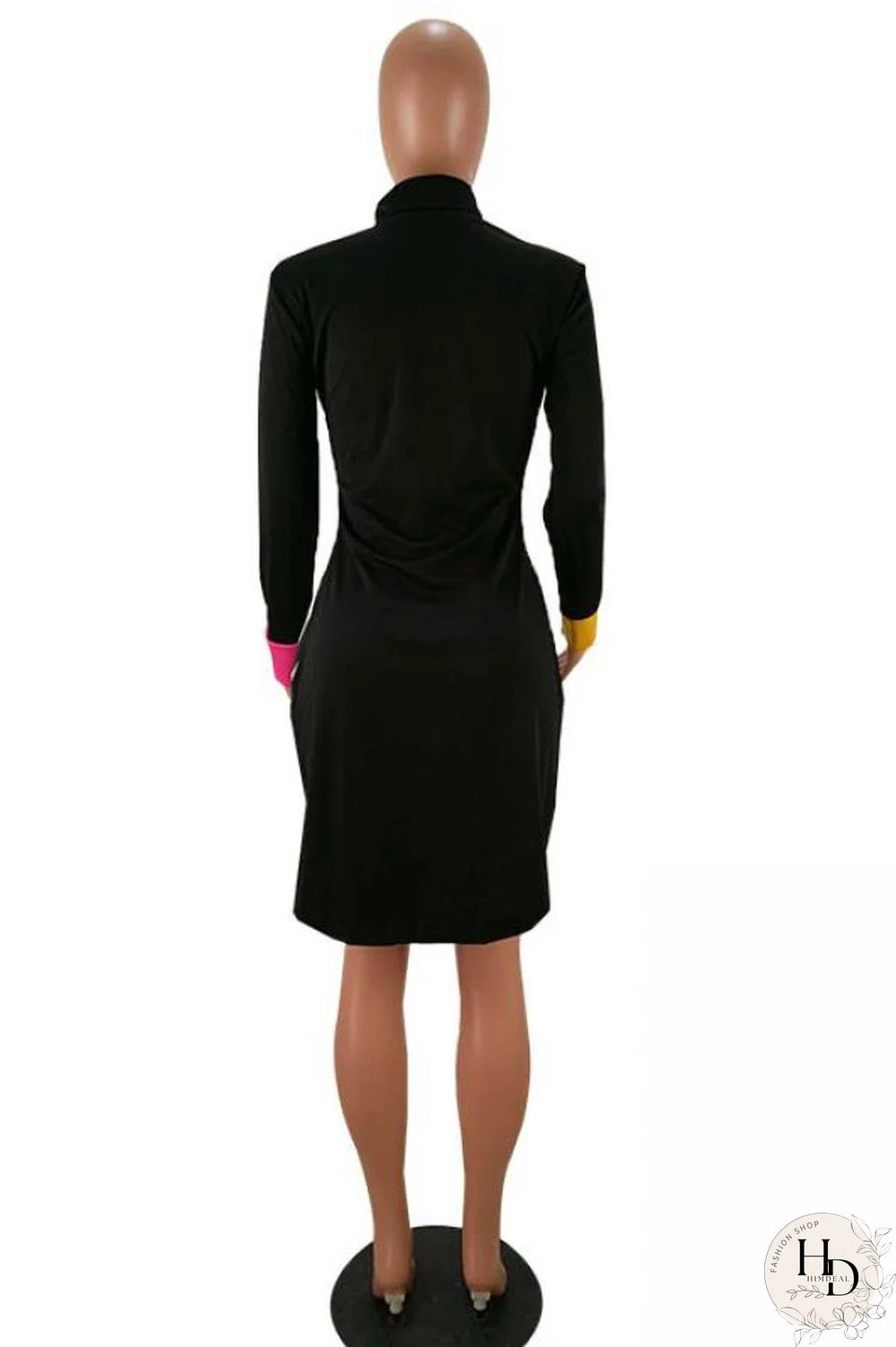 White Polyester Casual Sexy Fashion Cap Sleeve Long Sleeves Turndown Collar A-Line Knee-Length Patchwork P